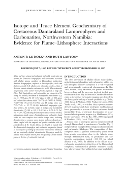 Isotope and Trace Element Geochemistry of