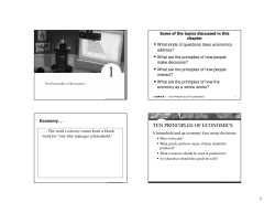 TEN PRINCIPLES OF ECONOMICS