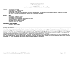 North Tabor Neighborhood General Meeting Agenda and Minutes