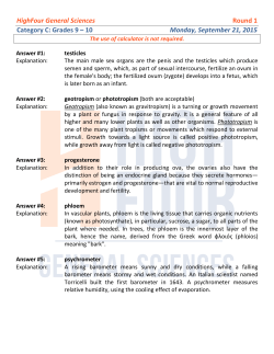 HighFour General Sciences Round 1 Category C: Grades 9 &ndash; 10