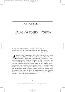 psalms as poetry: prosody