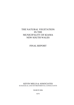 Natural Vegetation of Kiama - Kiama Municipal Council