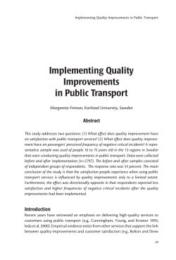 Implementing Quality Improvements in Public Transport