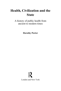 A History of Public Health from Ancient to Modern Times