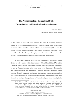 The Plurinational and Intercultural State