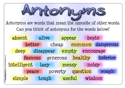 Antonyms Poster - Teaching Ideas