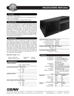 SPECIFICATIONS MQV1364e