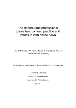 The Internet and professional journalism: content - DORAS