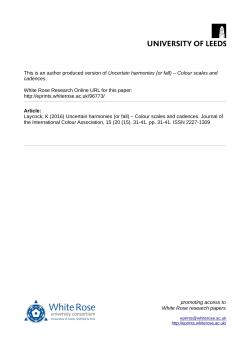 Uncertain harmonies (or fall) &ndash; Colour scales and cadences