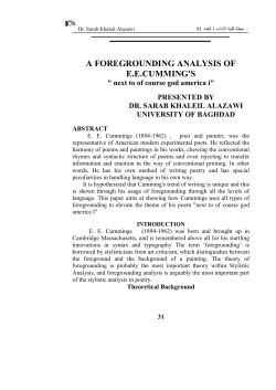 A FOREGROUNDING ANALYSIS OF E.E.CUMMING`S