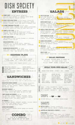lunch menu - Dish Society
