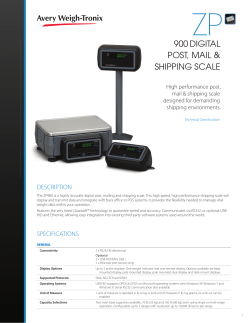 ZP900 Postal Scale Specification Sheet - Avery Weigh