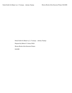 Study Guide for Memoir of a Visionary: Antonia Pantoja Hostos Book