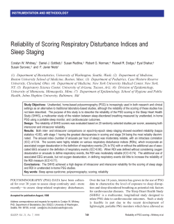 Reliability of Scoring Respiratory Disturbance Indices and Sleep