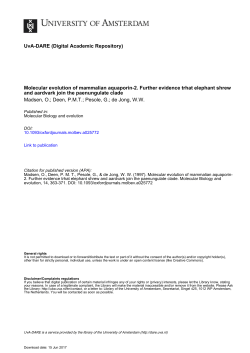 Molecular evolution of mammalian aquaporin-2 - UvA-DARE