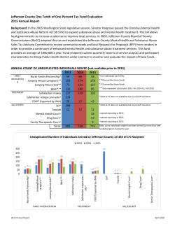 Jefferson County One Tenth of One Percent Tax Fund Evaluation