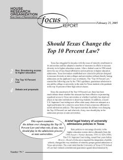Should Texas Change the Top 10 Percent Law?