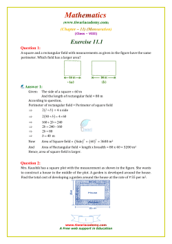 Exercise 11.1 - Tiwari Academy