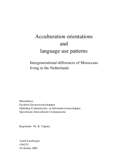 Acculturation orientations and language use