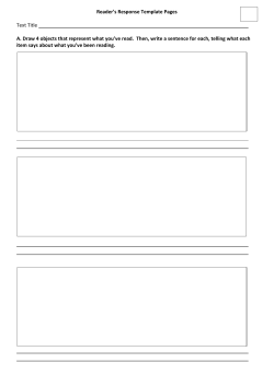 Reader`s Response Template Pages Text Title A. Draw 4 objects