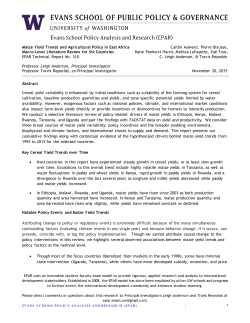 Maize Yield Trends and Agricultural Policy in East Africa Caitlin