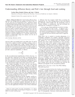 Understanding diffusion theory and Fick`s law through food and