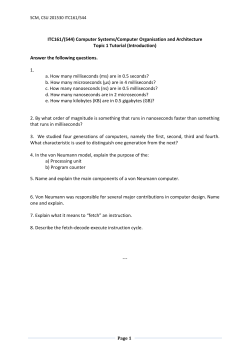 ITC161/(544) Computer Systems/Computer Organisation and