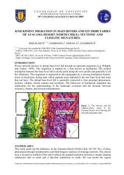 Knickpoint migration in main rivers and its tributaries of Atacama