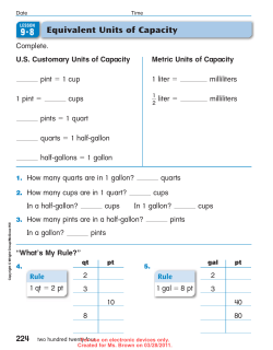 Equivalent Units of Capacity
