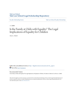 Is the Family at Odds with Equality? The Legal Implications of