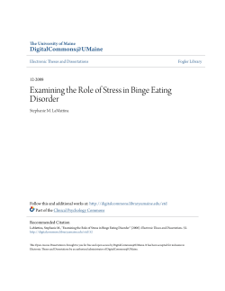 Examining the Role of Stress in Binge Eating Disorder