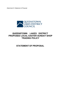 Statement of Proposal - Queenstown Lakes District Council