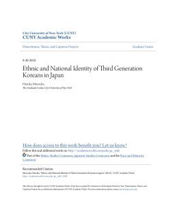 Ethnic and National Identity of Third Generation Koreans in Japan