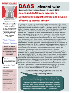 Newsletter April 2016 - Derbyshire Alcohol Advice Service