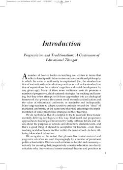 Progressivism and Traditionalism: A Continuum