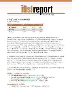 Early Look &ndash; 7:00AM EST