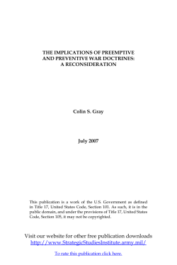 The Implications of Preemptive and Preventive War Doctrines: A