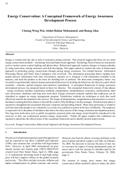 Energy Conservation: A Conceptual Framework of Energy