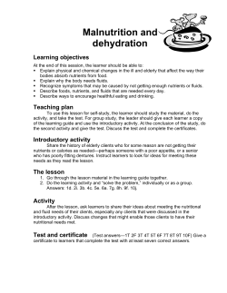 Malnutrition and dehydration
