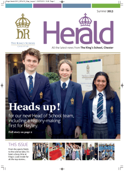 Heads up! - The King`s School Chester