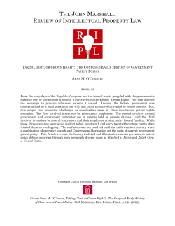 Taking, Tort, or Crown Right? - The John Marshall Institutional