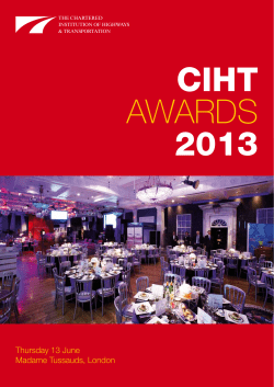 CIHT Awards 2013 Supplement