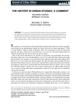 the history in urban studies: a comment