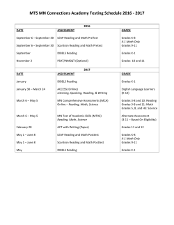 Connections Academy Assessment Schedule