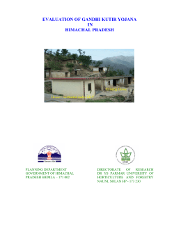 EVALUATION OF GANDHI KUTIR YOJANA IN HIMACHAL PRADESH