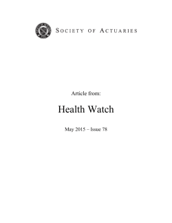 Health Watch - Society of Actuaries