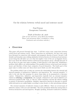 On the Relation between Verbal Mood and Sentence Mood