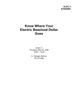 Know Where Your Electric Baseload Dollar Goes