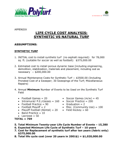 LIFE CYCLE COST ANALYSIS: SYNTHETIC VS NATURAL TURF