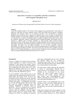 Arsenic is a highly toxic element and its presence in food